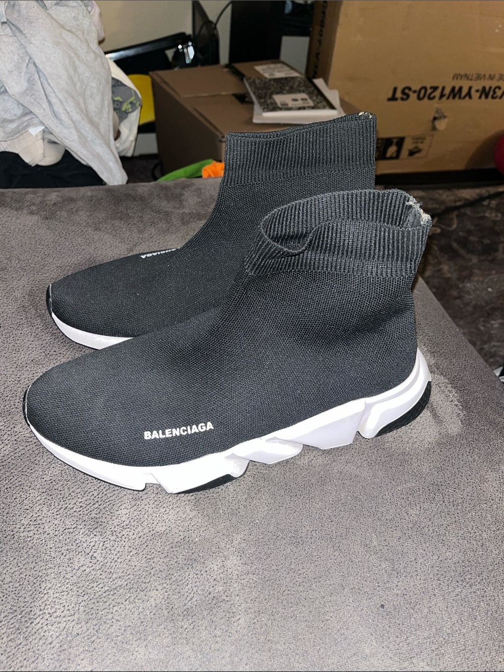 Balenciaga adult Black and White Sock Sneakers